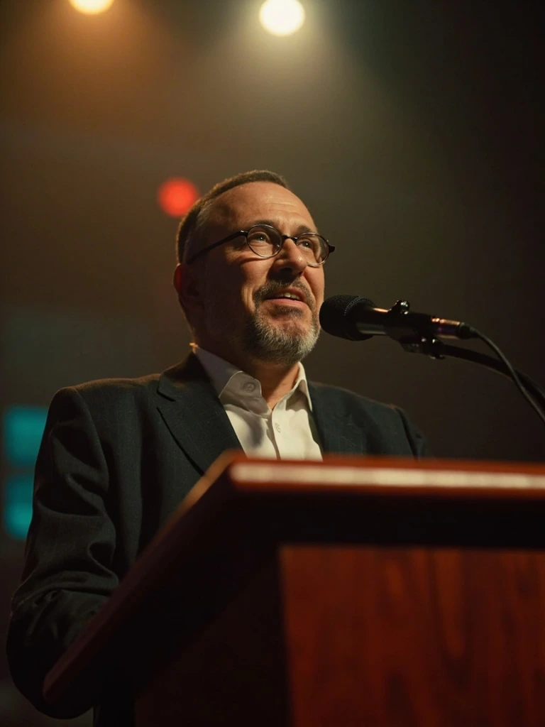 A speaker mid-speech realizing they don't know what comes next.