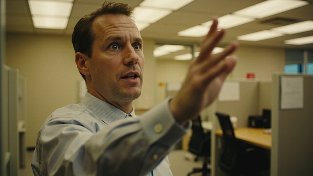 An office worker waving at the wrong cubicle