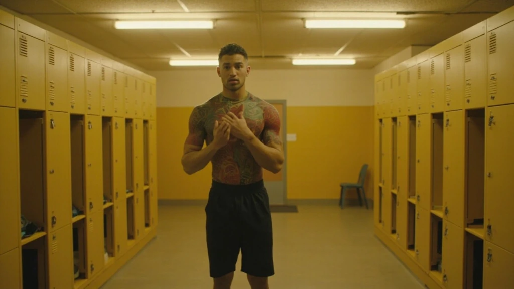 A gym-goer realizing they opened the wrong locker